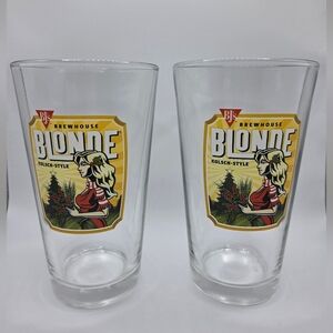 Lot Of 2 Pint Glasses BJ's Brewhouse Blonde Kolsch-Style